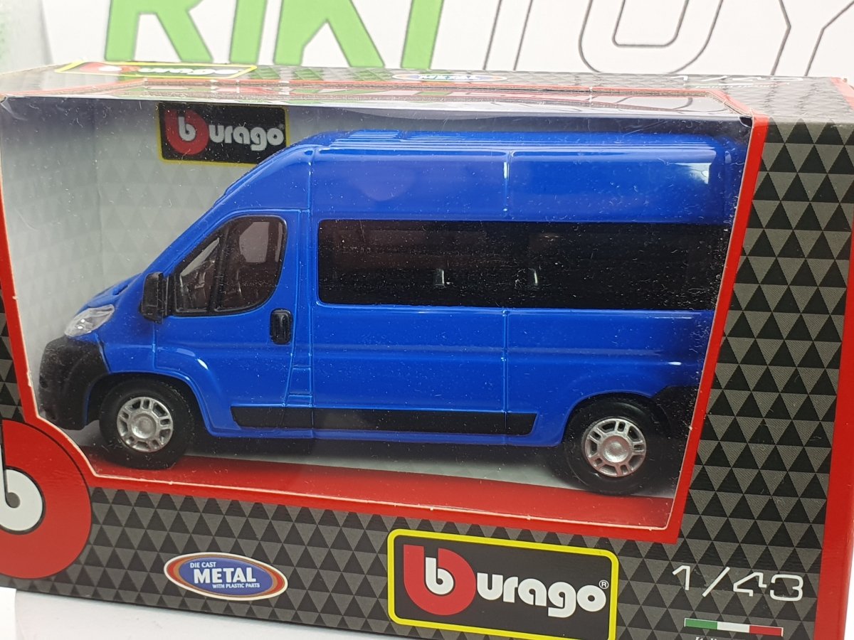 Fiat Ducato Minibus Burago 1/43 Blu - RikiToys - Burago