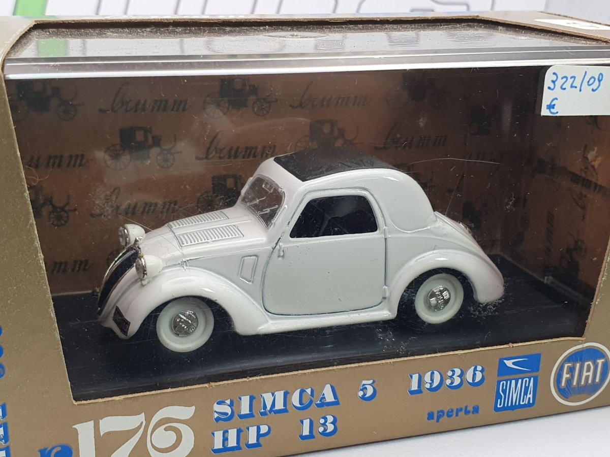 Fiat/Simca 5 Brumm 1/43 Bianco 1936 - RikiToys - Brumm