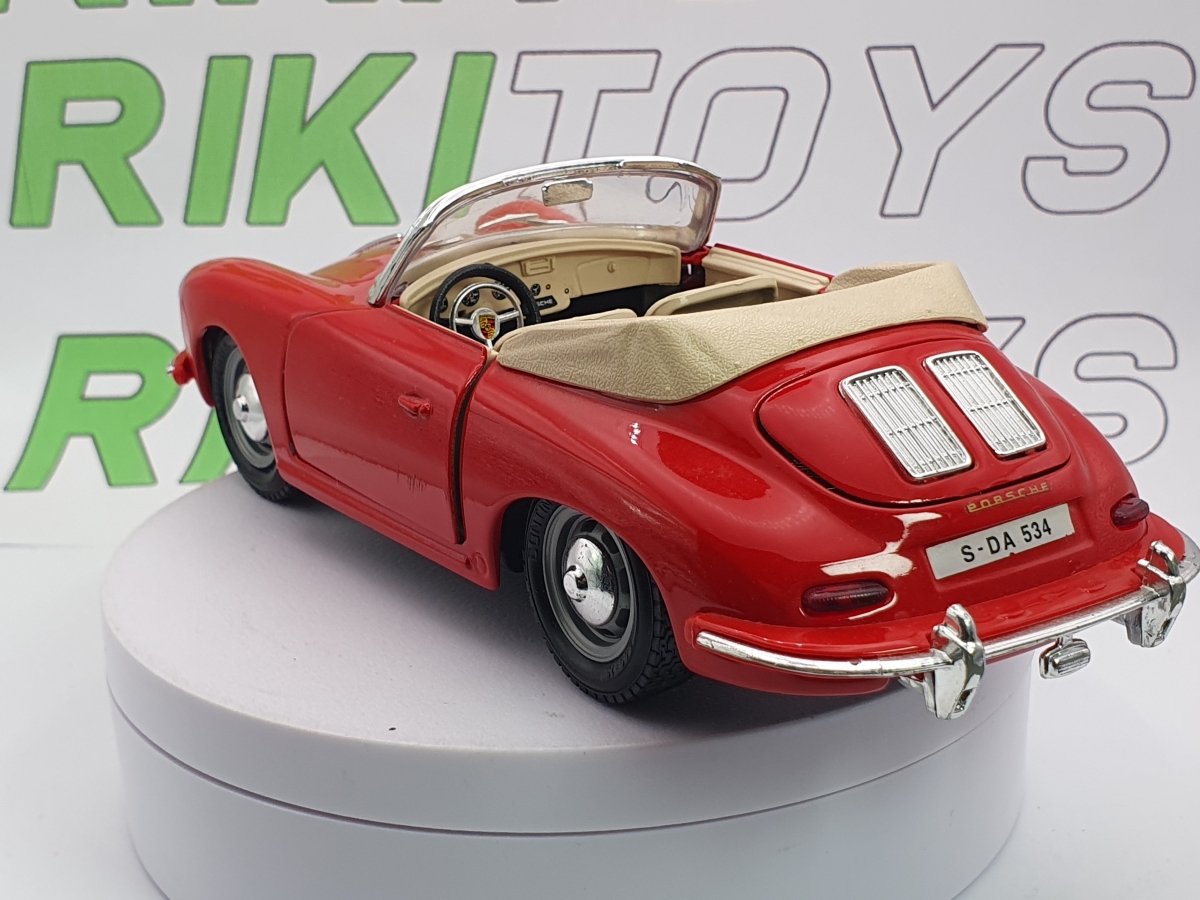 Porsche 356 B Cabrio Burago 1/24 Rosso 1961 - RikiToys - Burago