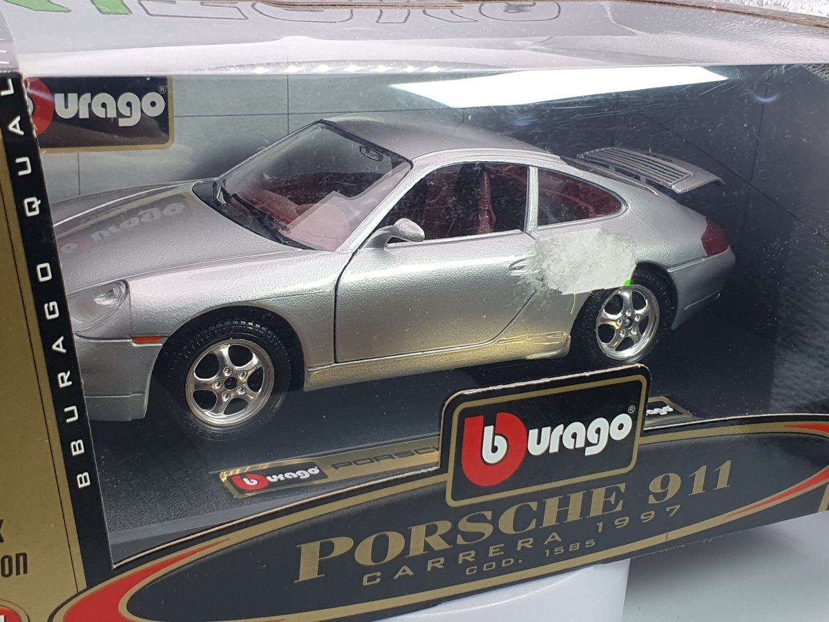Porsche 911 996 Burago 1/24 Argento 1997 - RikiToys - Burago