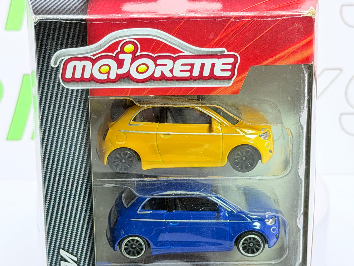 Fiat 500 Elettica C Majorette 1/55 Blu Rosso Giallo