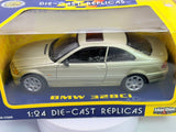 BMW 328 ci E46 Motor Max 1/24 Platino 1999 - RikiToys - Motor Max