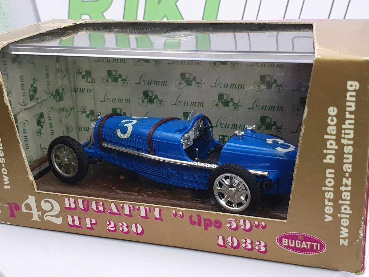 Bugatti Tipo 59 Brumm 1/43 Azzurro 1933 - RikiToys - Brumm