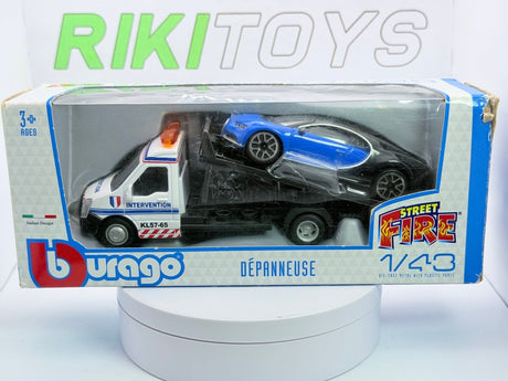 Carro attrezzi+Bugatti Veyron Burago 1/43 Bianco - RikiToys - Burago#