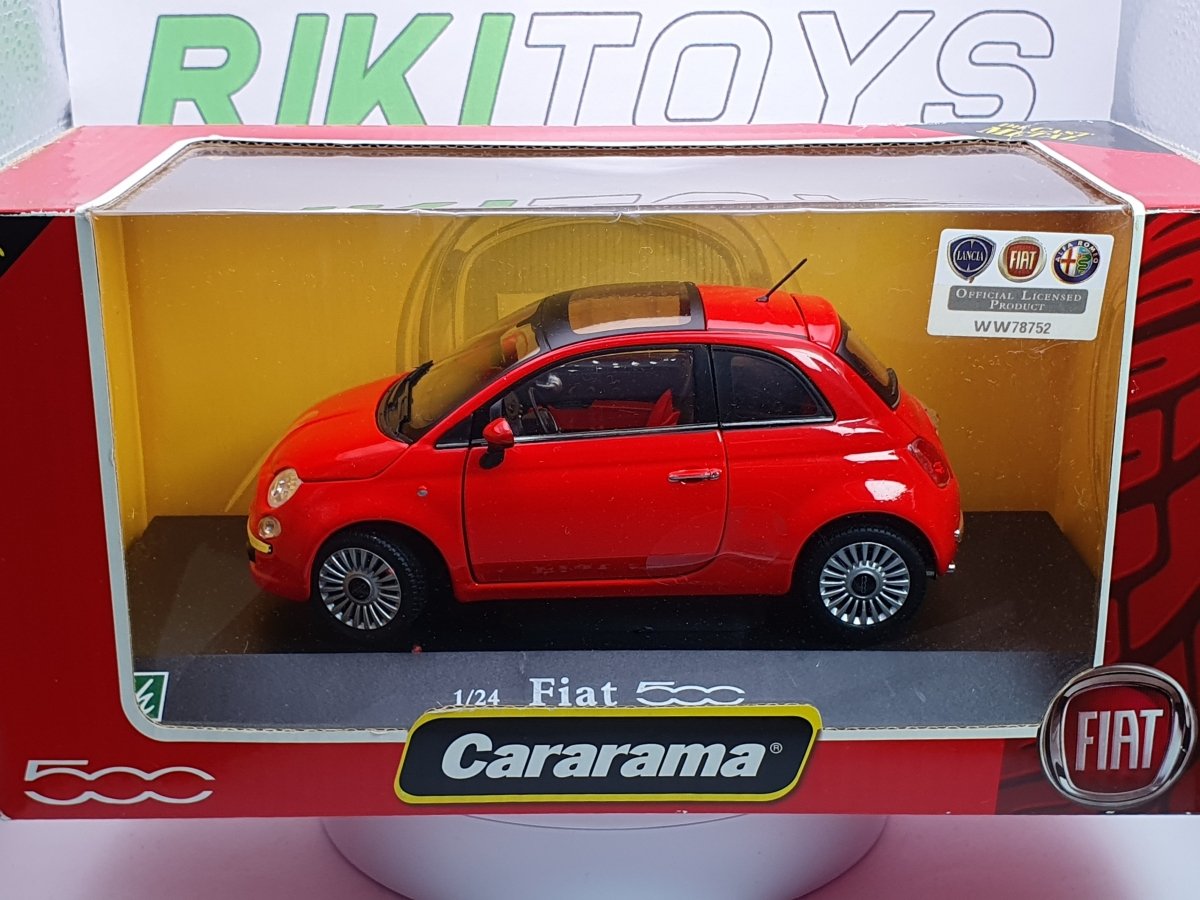 Fiat 500 Cararama 1/24 Rosso 2007 - RikiToys - Cararama#