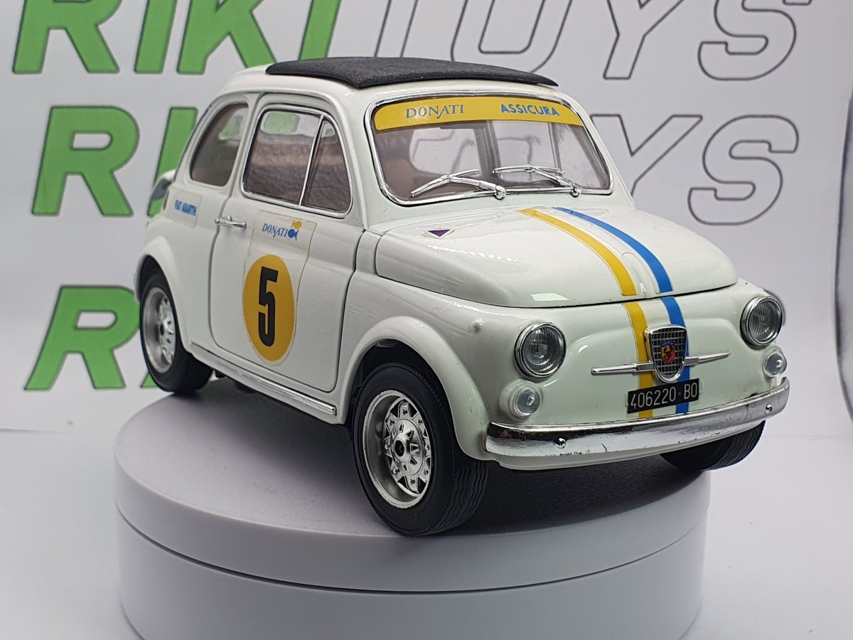 Fiat Abarth 500 Burago 1/16 Bianco 1968 - RikiToys - Burago