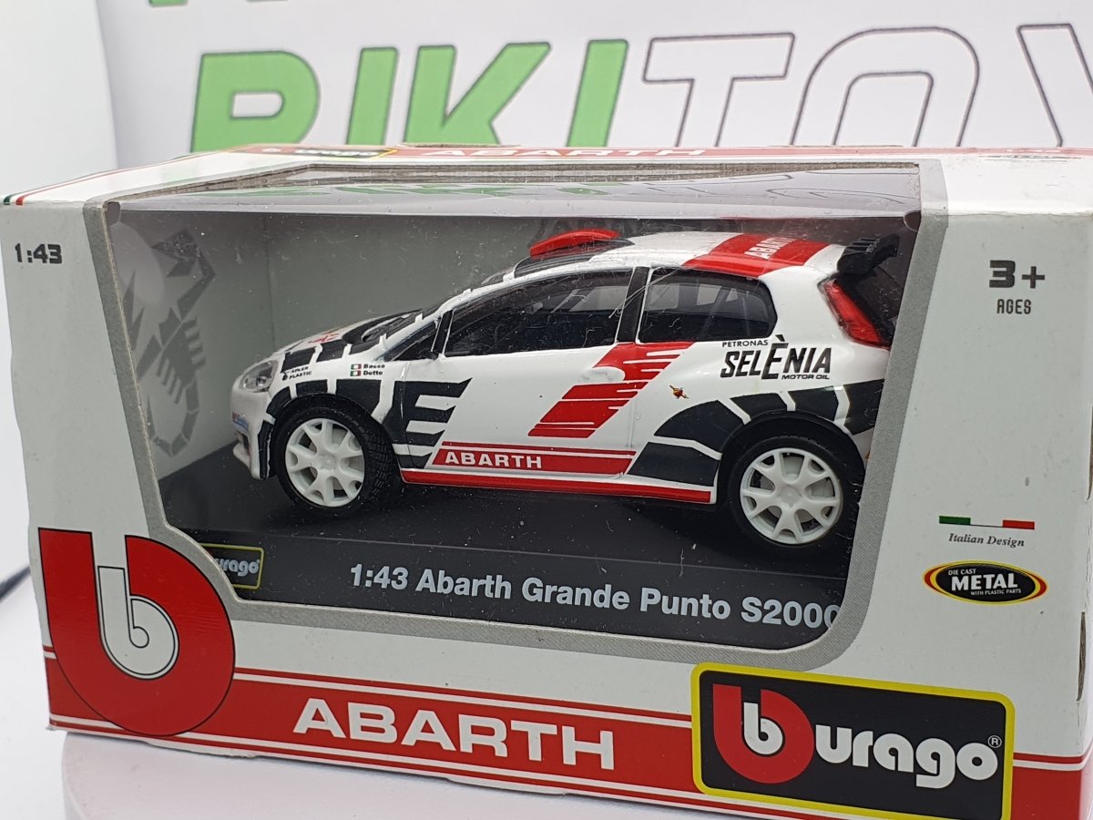 Fiat Abarth Grande Punto Burago 1/43 Bianco 2007 - RikiToys - Burago