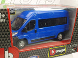 Fiat Ducato Minibus Burago 1/43 Blu - RikiToys - Burago