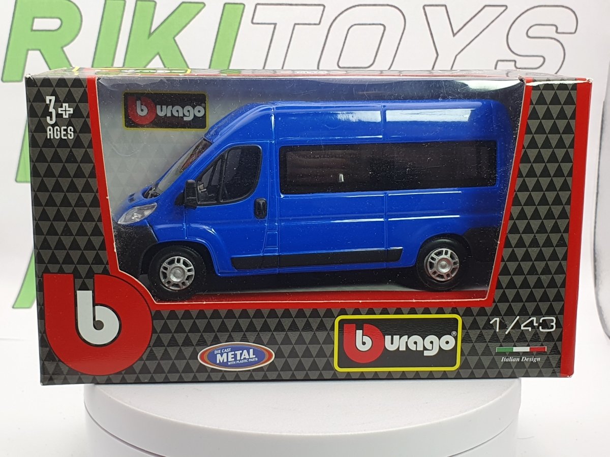 Fiat Ducato Minibus Burago 1/43 Blu - RikiToys - Burago