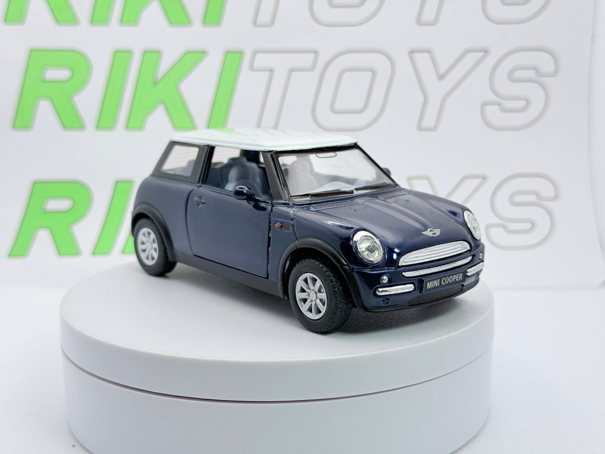 Mini Cooper Kinsmart 1/28 Blu metallizzato - RikiToys - Kinsmart