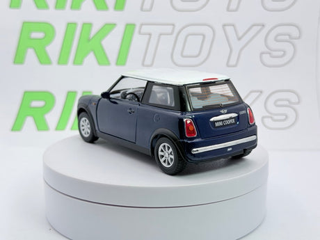 Mini Cooper Kinsmart 1/28 Blu metallizzato - RikiToys - Kinsmart