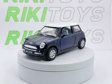 Mini Cooper Kinsmart 1/28 Blu metallizzato - RikiToys - Kinsmart