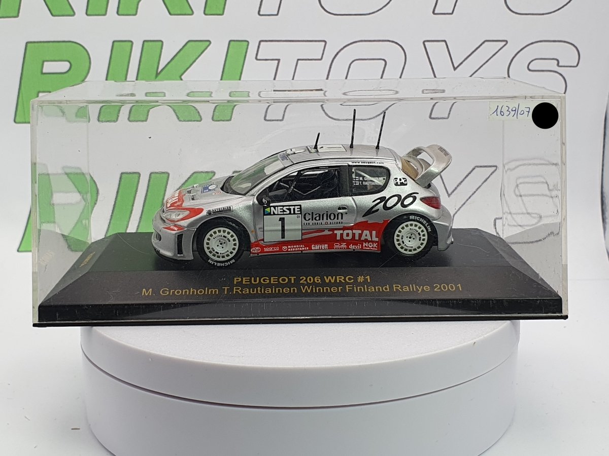 Peugeot 206 WRC IXO 1/43 Argento 2001 - RikiToys - IXO