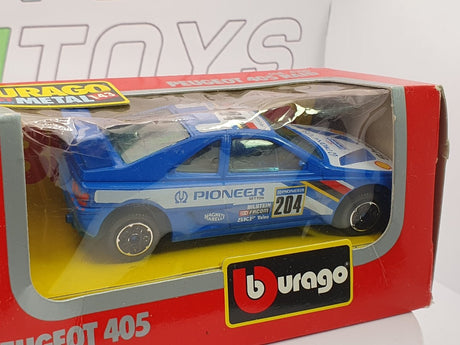 Peugeot 405 Raid Burago 1/43 Bluette 1988 - RikiToys - Burago