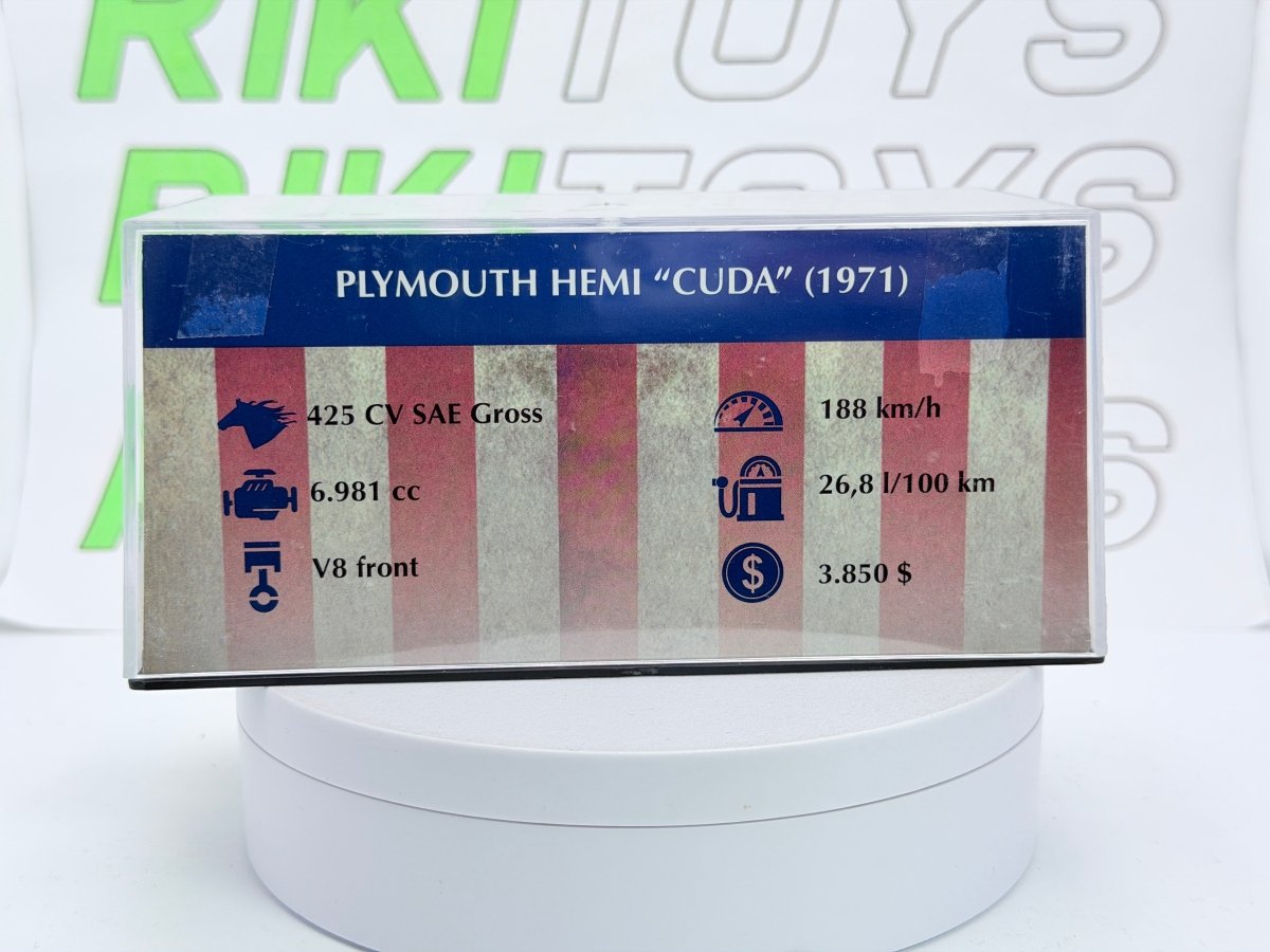 Plymouth Hemy Cuda Edicola 1/43 Verde 1972 - RikiToys - Edicola