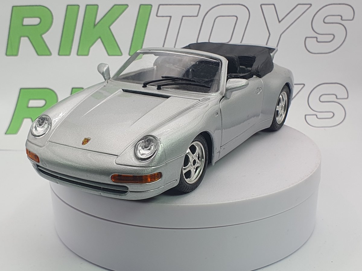 Porsche 911 Carrera Cabrio Burago 1/24 Argento 1993 - RikiToys - Burago